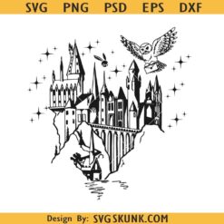 HP castle SVG, Hogwarts Castle Monogram SVG, Hogwarts SVG, Harry Potter SVG