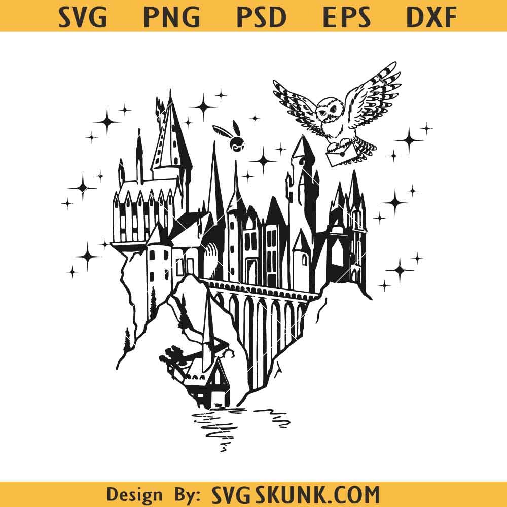 HP castle SVG, Hogwarts Castle Monogram SVG, Hogwarts SVG, Harry Potter SVG