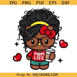 Hello Kitty Afro mom life SVG, Hello Kitty afro hair SVG, Hello Kitty mom life svg