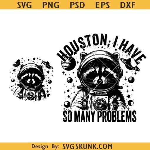 I Have So Many Problems Raccoon svg, Raccoon in space SVG