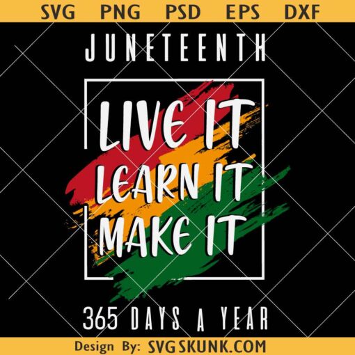 Juneteenth Live it learn it Make it svg, Juneteenth Svg, Black History SVG