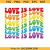 Love is love gay pride retro wavy SVG, LGBTQ Pride Svg Png, Pride Month Svg Png