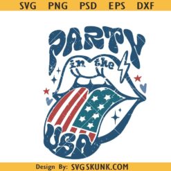 Party in USA tongue out svg, America flag tongue svg, 4th of July svg