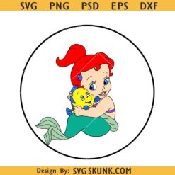 The little Mermaid and Flounder svg, The little Mermaid SVG, Ariel SVG