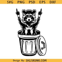 Trash Raccoon middle finger svg, raccoon meme svg, trash panda svg