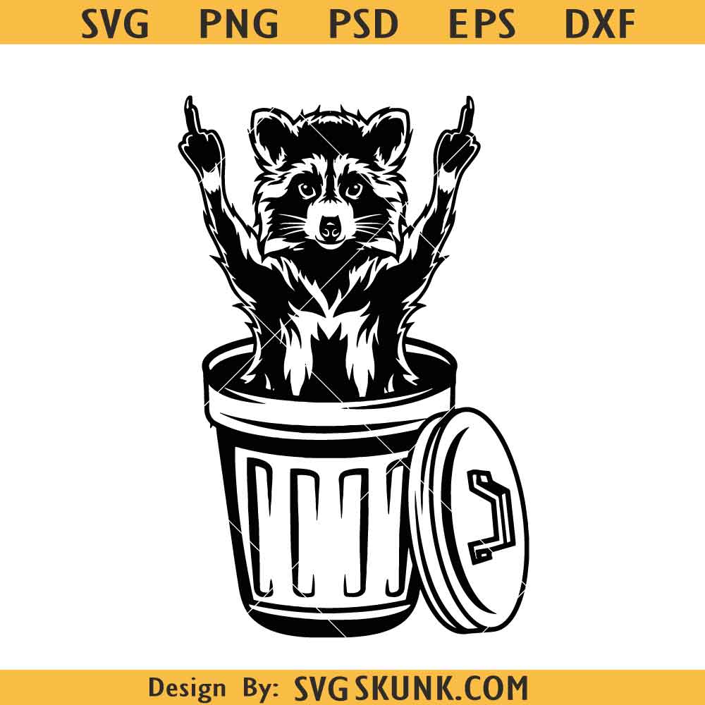 Trash Raccoon middle finger svg, raccoon meme svg, trash panda svg