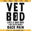 Vet Bod like a Dad Bod but with More Back Pain SVG, veteran dad svg, vet bod svg