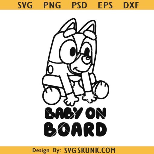 Am I Baby Bluey on Board SVG, Baby Bluey Svg, Bluey Svg