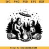 Bigfoot Alien Campfire SVG, Bigfoot Alien Camping SVG, funny camping shirt svg