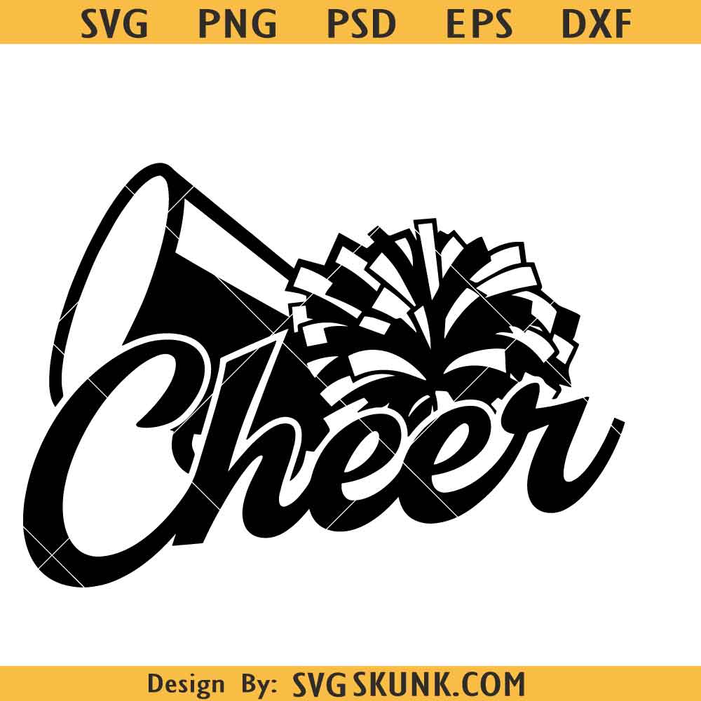 Cheer Megaphone and Pom Pom SVG, cheerleading svg, cheer mom svg