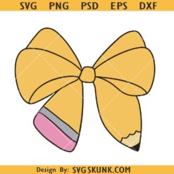 Coquette Teacher SVG PNG, coquette teacher png, pencil bow svg, teacher tote bag png