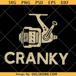 Cranky SVG, Fishing Reel Pun SVG, fishing dad svg, Crankbait Fishing Lure Svg