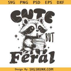 Cute but feral raccoon svg, Feral Raccoon SVG, kids raccoon svg