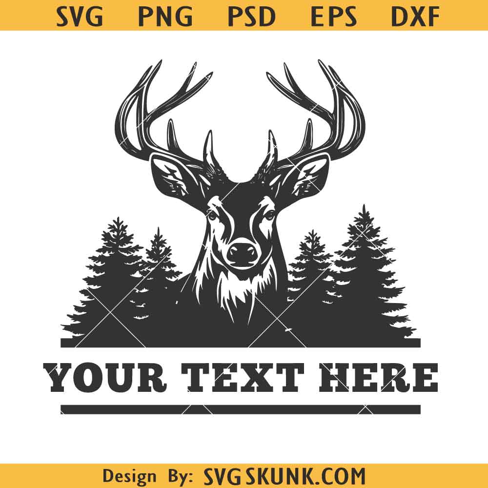 Deer forest monogram SVG, deer trees monogram svg, deer hunting svg