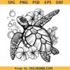 Floral Turtle Svg | Sea Turtle svg | Flower Turtle svg | Turtle clipart svg