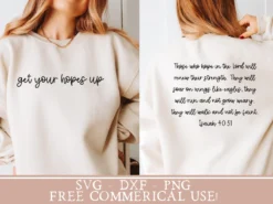 Get your hopes up shirt svg, hope shirt svg, bible verse svg, Christian shirt svg