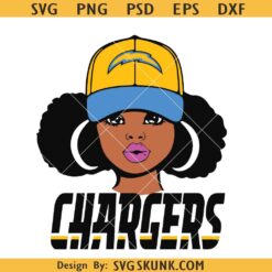 LA Chargers girl SVG, Los Angeles Chargers NFL team mascot svg