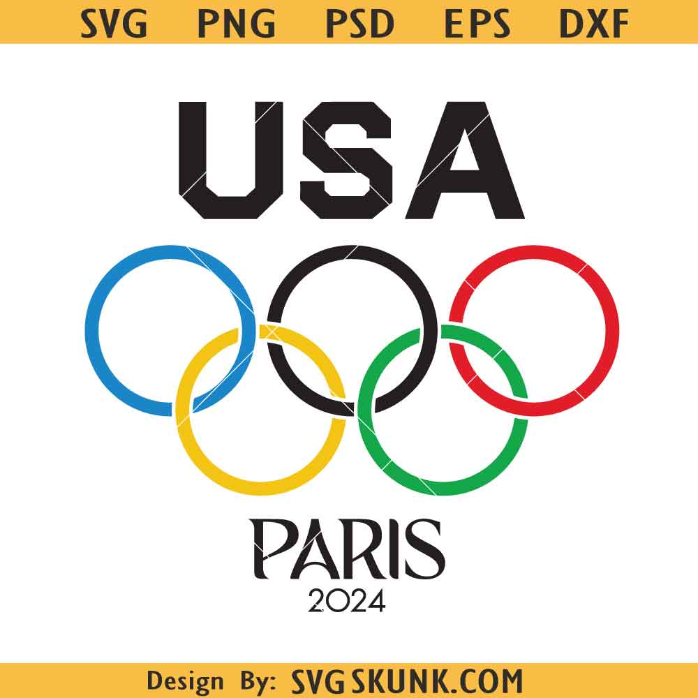 Team USA Paris Olympic Rings svg, Paris Olympic 2024 svg, Paris 2024 svg