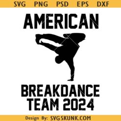 American Breakdance Team svg, Break-dance Svg, Break-dance Silhouette svg, Breakdancing Clipart svg
