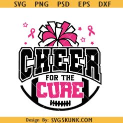 Cheer for the cure SVG, Breast Cancer Awareness svg, Pink Ribbon svg, Cancer Ribbon svg, Breast Cancer SVG     