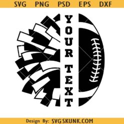 Cheerleader split monogram SVG, football cheerleader svg, cheer megaphone svg, cheer svg