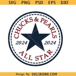 Chucks and Pearls All Star svg, Kamala Harris Chucks and Pearls SVG, Chucks and Pearls SVG