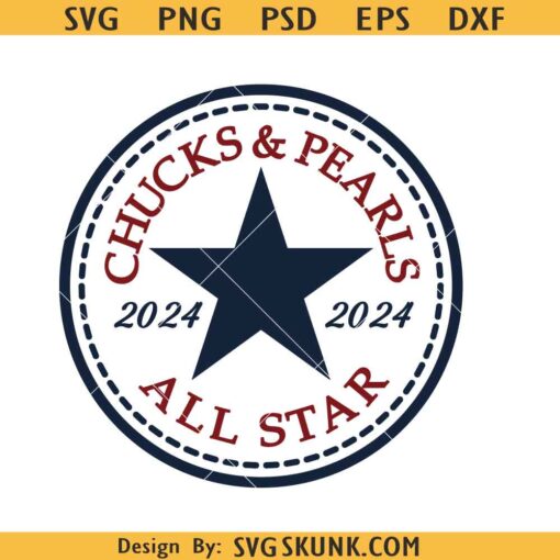 Chucks and Pearls All Star svg, Kamala Harris Chucks and Pearls SVG, Chucks and Pearls SVG