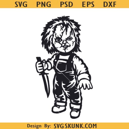 Chucky with Knife SVG, Chucky Knife SVG, Chucky SVG, Horror Chucky SVG, Halloween Chucky Knife SVG, Horror Movies SVG