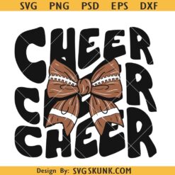 Coquette Football SVG, Retro Football coquette Bow Svg, Coquette Bow SVG, Retro Wavy Letters SVG