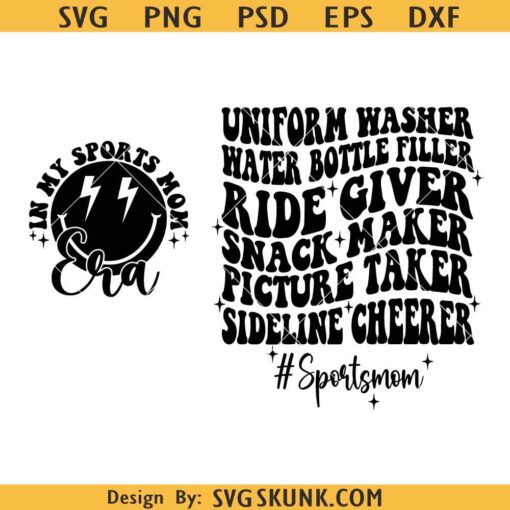 In my sports mom era SVG, uniform washer water bottle filler ride giver SVG