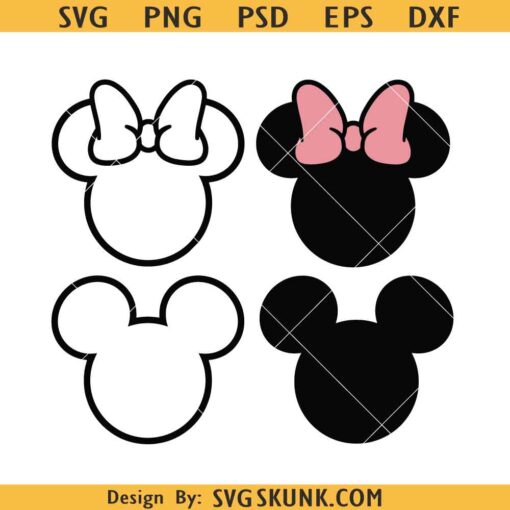 Mickey and Minnie Inspired SVG, Mickey Mouse SVG, Minnie Mouse SVG, Disney Mouse SVG, Disney SVG, Disneyland SVG