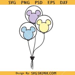 Mouse Ears Balloons SVG, Three Mouse Balloons SVG, Mouse SVG, Family Vacation SVG, family shirts svg, mickey balloons svg