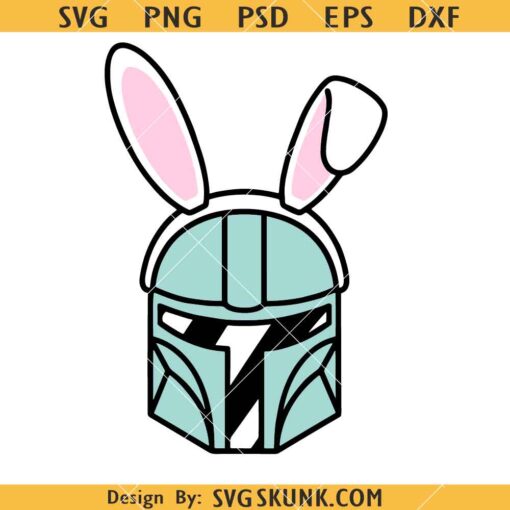 The Mandalorian Bunny Ears SVG, Star Wars Easter Day SVG, Star Wars Mandalorian Bunny SVG, Star Wars Helmet Spring Easter Bunny SVG