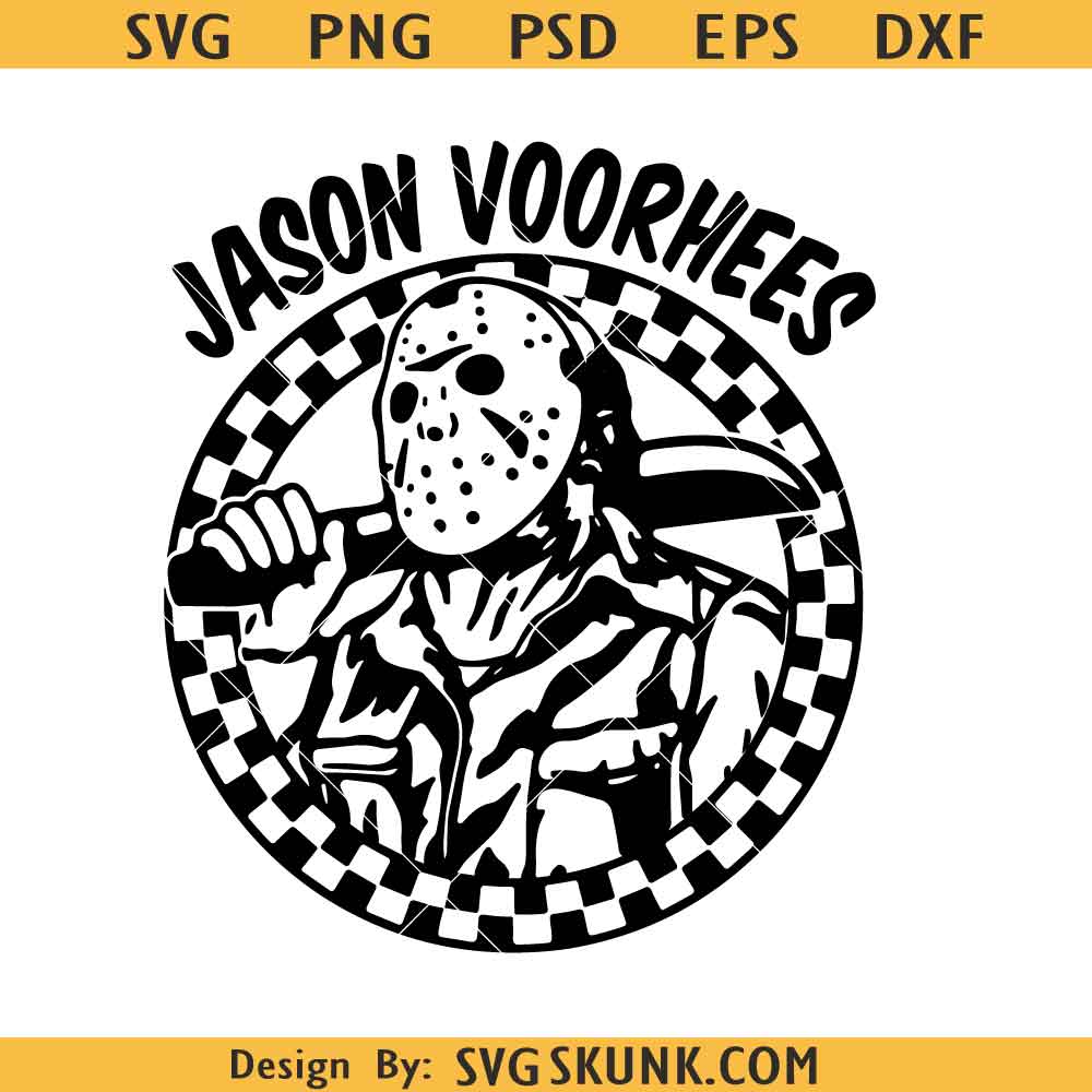 Checkered Jason Voorhees SVG, jason svg, halloween svg, scary svg ...