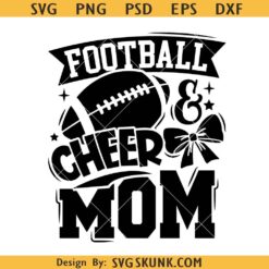 Football and cheer mom coquette svg, cheer mom of both svg, cheer mama svg