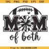 Football cheer Mom Pom Pom svg, football and cheer mom of both svg