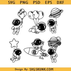 Kid astronaut Space Rocket svg, little astronaut svg, astronaut kid svg bundle