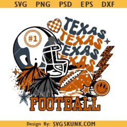 Preppy Texas Football SVG, Texas State Football SVG, Texas Football SVG, Football Mom SVG, Texas svg     