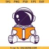 Astronaut reading book svg, kids astronaut svg, astronaut shirt svg   