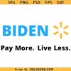 Biden inflation Pay more live less SVG, Bidenomics Pay More Live Worse svg    