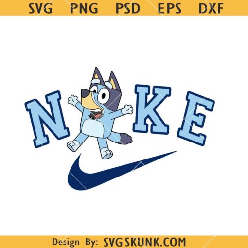 Bluey Nike logo svg, Nike Bluey Heeler Svg, Bluey Svg, Bluey Dog Svg      