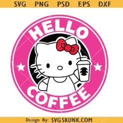 Hello Kitty Coffee SVG, Hello Kitty Starbucks Coffee SVG     