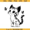 Kitten Playing Butterfly Svg, Cat with butterfly SVG, Cat SVG Files, Kitten Playing SVG   