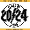 Lightning bolt senior 2024 svg, senior 2024 svg, Rock N Roll 2024 Senior SVG     