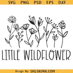 Little wildflower SVG, Wildflower Svg, Girly Svg, Girly Shirt Svg, Botanical Flowers Svg  
