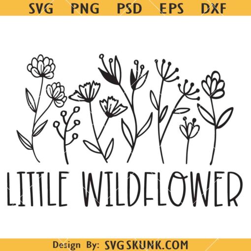 Little wildflower SVG, Wildflower Svg, Girly Svg, Girly Shirt Svg, Botanical Flowers Svg  