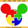 Mickey head autism puzzle svg, Mickey Autism Svg, Autism Svg, Disney Autism Svg, Mickey mouse Svg     