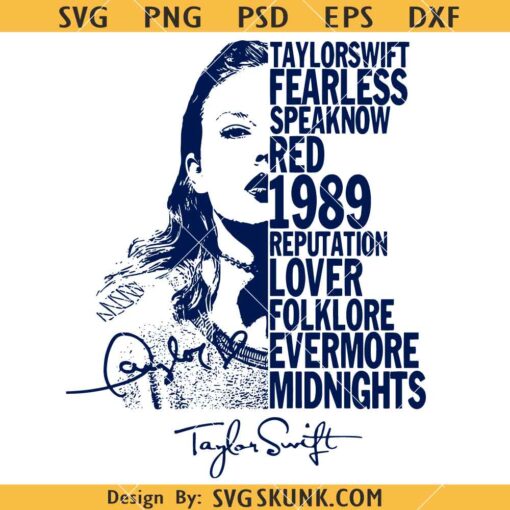 Taylor Swift Albums Eras Tour SVG, Taylor Swift The Eras Tour SVG, Taylor Swift Tour Shirt SVG