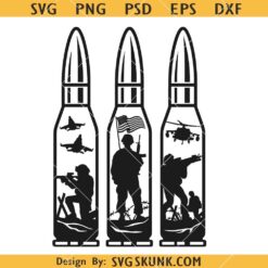 Bullet Soldier Scene SVG, American Troops Svg, Bullet Svg       