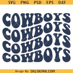 Dallas Cowboys retro wavy SVG, Cowboys SVG, Dallas Cowboys Football SVG     